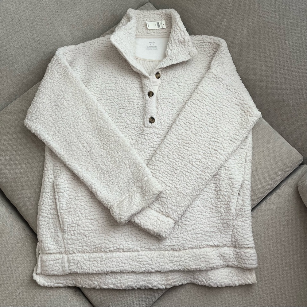 Aerie Cream Cowl Neck Sweater